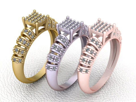 Regal Crown Diamond Ring 3D Print Model
