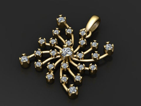 Starburst Pendant Model Cetak 3D