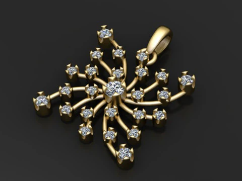 Starburst Pendant 3D Print Model