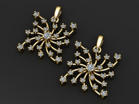 Starburst Pendant Model Cetak 3D