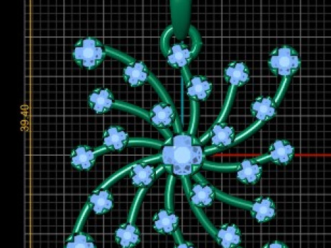 Starburst Pendant Model Cetak 3D
