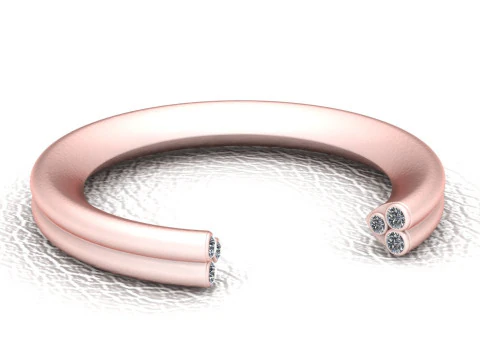 Elegant Twin-Set Open Cuff Ring 3D Printable model 3D Print Model