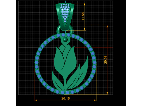 Tulip Pendant 3D Printable Model 3D Print Model
