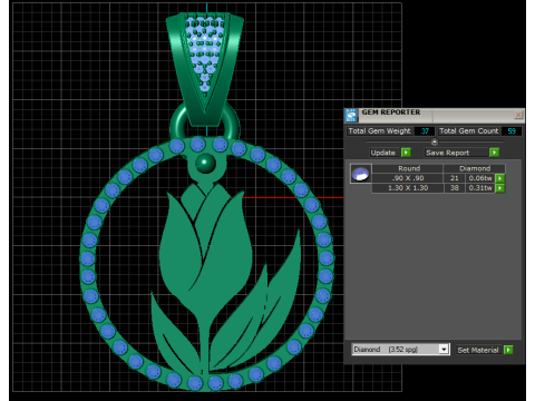 Tulip Pendant 3D Printable Model 3Dプリントモデル