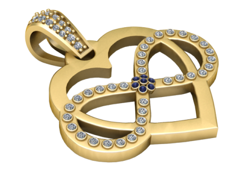 Infinity Heart Pendant 3D Printable Model Modelo de Impressão 3D