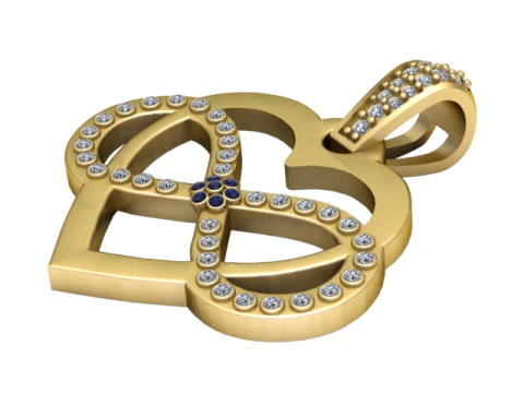 Infinity Heart Pendant 3D Printable Model 3D Print Model