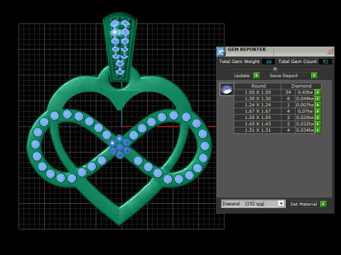Infinity Heart Pendant 3D Printable Model 3D Print Model