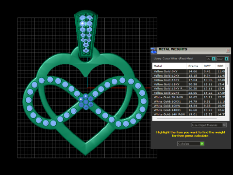 Infinity Heart Pendant 3D Printable Model 3Dプリントモデル