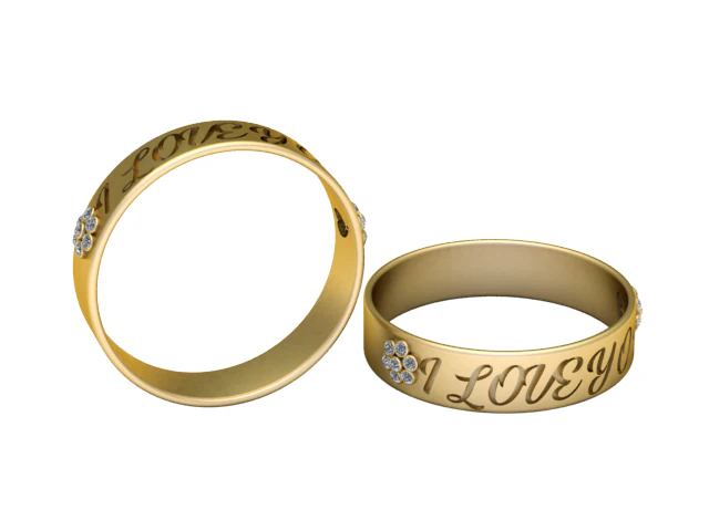 LOVE Ring 3D Printable Model 3D Print Model .c4d .max .obj .3ds .fbx .stl .blend 