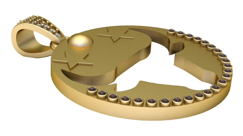 Zodiac Pendant 3D Printable Model 3D 프린트 모델 .c4d .max .obj .3ds .fbx .stl .blend