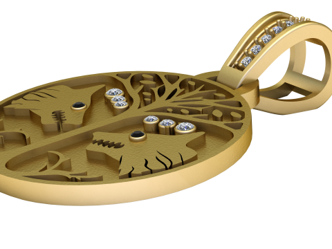 Wolf Horse Spirit Pendant 3D Printable Model Modelo de Impressão 3D