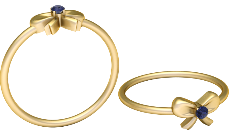 Bow Tie Sapphire Ring 3D Printable Model 3D 打印模型 .c4d .max .obj .3ds .fbx .stl .blend 