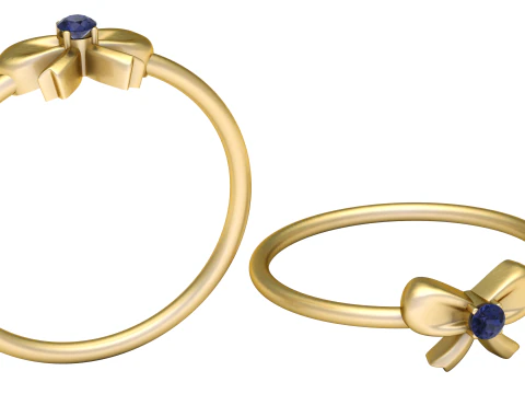 나비 넥타이 사파이어 반지 3D 인쇄 가능한 모델 3D 프린트 모델