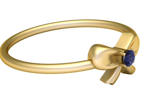 Bow Tie Sapphire Ring 3D Printable Model 3D 打印模型