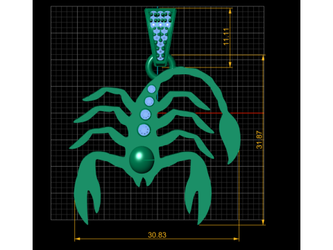 Scorpio Zodiac Pendant 3D Printable Model 3D Принт Модель