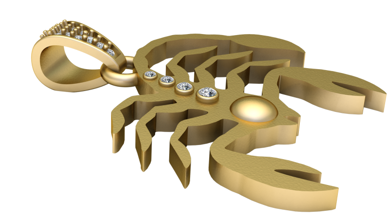 Scorpio Zodiac Pendant 3D Printable Model 3D Принт Модель .c4d .max .obj .3ds .fbx .stl .blend 