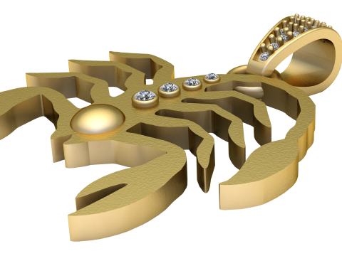 Scorpio Zodiac Pendant 3D Printable Model 3D Принт Модель