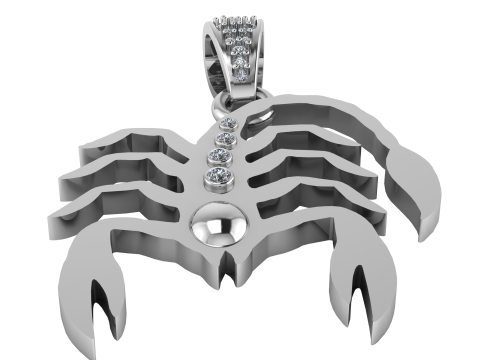 Scorpio Zodiac Pendant 3D Printable Model 3D Принт Модель