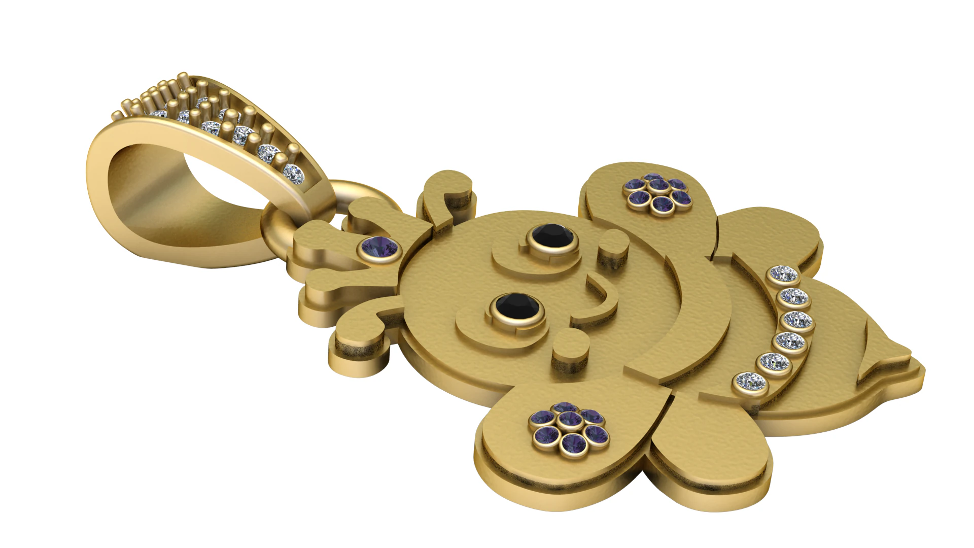 Cute Teddy Bear Pendant 3D Printable Model 3D Print Model .c4d .max .obj .3ds .fbx .stl .blend 