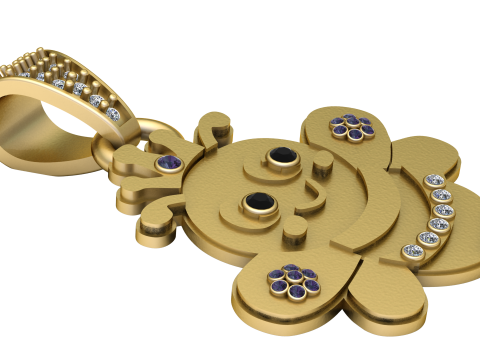 Cute Teddy Bear Pendant 3D Printable Model Model do druku 3D