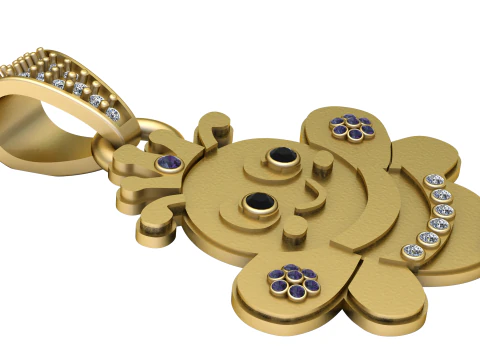 Modelo para impressão 3D com pingente de ursinho fofo Modelo de Impressão 3D