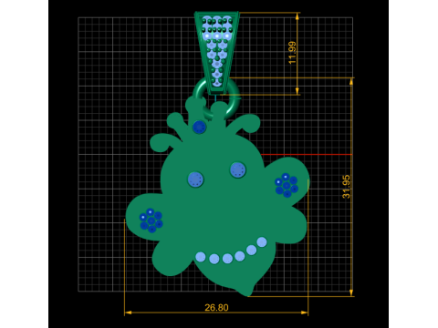 Cute Teddy Bear Pendant 3D Printable Model Modèles 3D en vedette