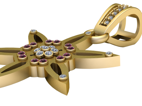 Floral Star Pendant 3D Printable Model 3D Print Model