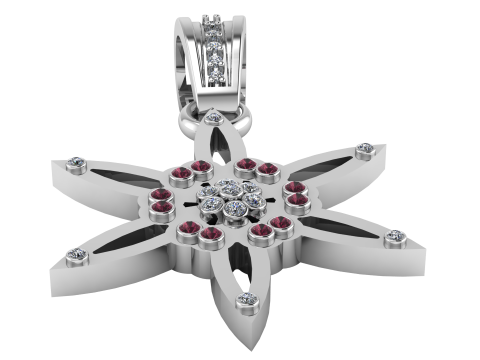 Floral Star Pendant 3D Printable Model 3D Print Model