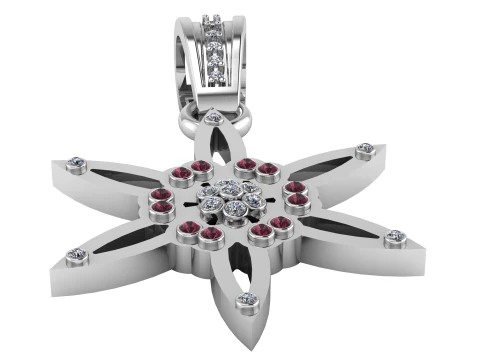 Floral Star Pendant 3D Printable Model 3D Print Model