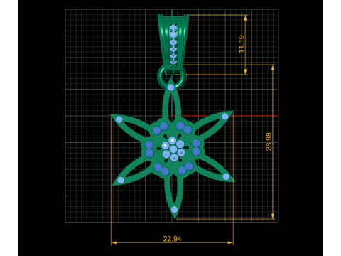 Floral Star Pendant 3D Printable Model 3D Print Model