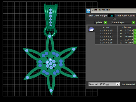 Floral Star Pendant 3D Printable Model 3D Print Model