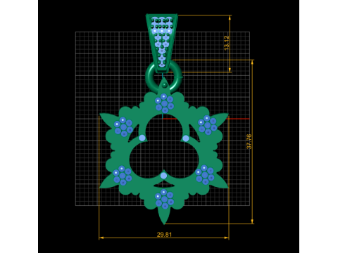 Regal Floral Heart Pendant 3D Printable Mode 3D 打印模型