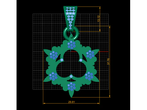 Regal Floral Heart Pendant 3D Printable Mode 3D Print Model