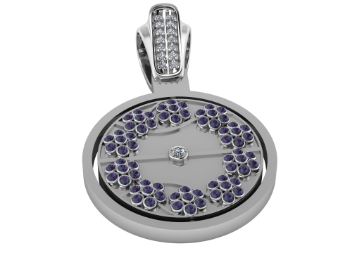 Sapphire Blossom Pendant 3D Printable Model 3D 打印模型