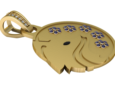 Elegant Round Pendant 3D Printable Model Model do druku 3D