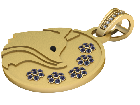 Elegant Round Pendant 3D Printable Model 3D Print Model