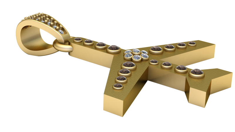 Aeroplane Pendant 3D Printable Jewelry Model 3D Print Model .c4d .max .obj .3ds .fbx .stl .blend