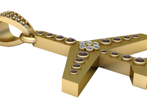 Aeroplane Pendant 3D Printable Jewelry Model Modèles 3D en vedette