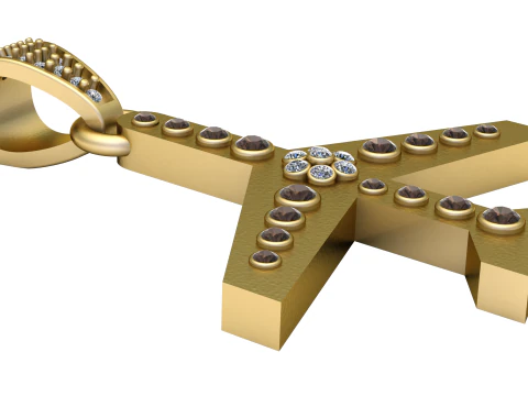 飛行機ペンダント 3D 印刷可能なジュエリー モデル 3Dプリントモデル