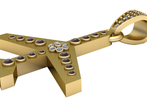 हवाई जहाज पेंडेंट 3डी प्रिंट करने योग्य आभूषण मॉडल 3D प्रिंट मॉडल