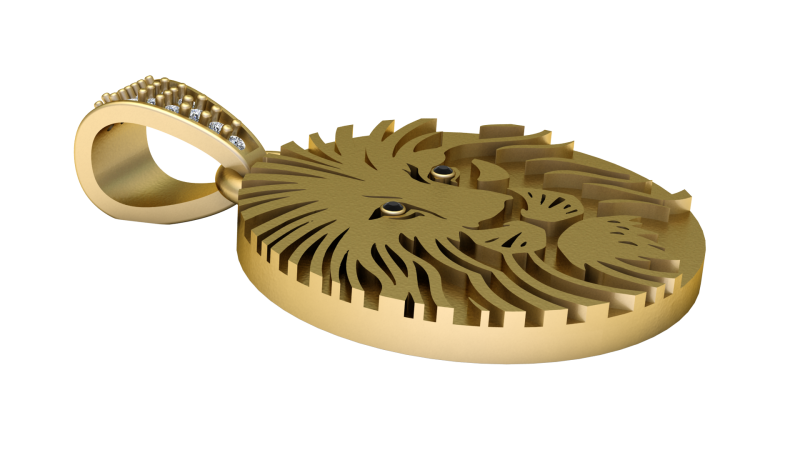 Lion Face Pendant 3D Printable Model 3D Принт Модель .c4d .max .obj .3ds .fbx .stl .blend 