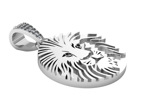 Lion Face Pendant 3D Printable Model 3D Принт Модель