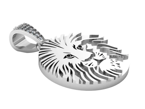 Lion Face Pendant 3D Printable Model 3D Print Model