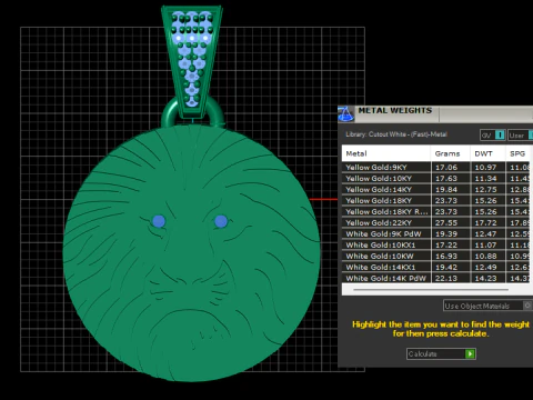Lion Face Pendant 3D Printable Model 3D Print Model