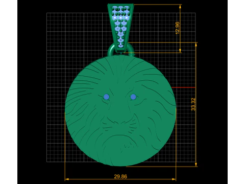 Lion Face Pendant 3D Printable Model 3D Print Model