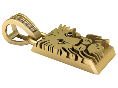 Lion Head Pendant 3D Printable Jewelry Model Model do druku 3D