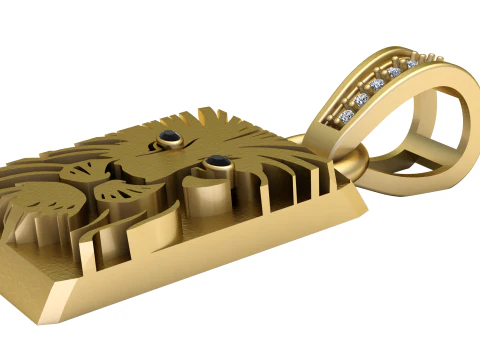 Lion Head Pendant 3D Printable Jewelry Model 3D Print Model