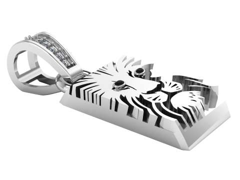 Lion Head Pendant 3D Printable Jewelry Model 3D Print Model