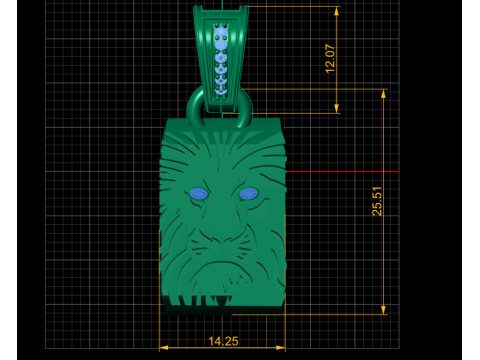 Lion Head Pendant 3D Printable Jewelry Model 3D Print Model