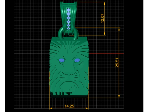 Lion Head Pendant 3D Printable Jewelry Model 3D Print Model